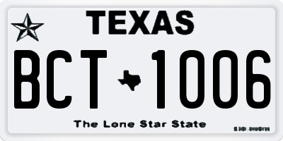 TX license plate BCT1006