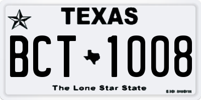 TX license plate BCT1008