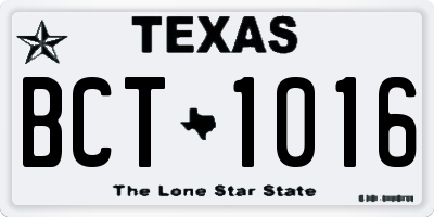 TX license plate BCT1016