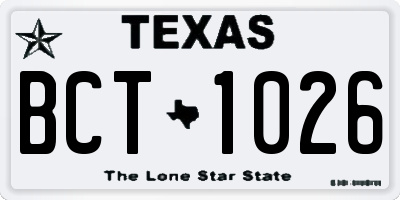 TX license plate BCT1026