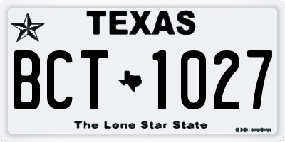 TX license plate BCT1027