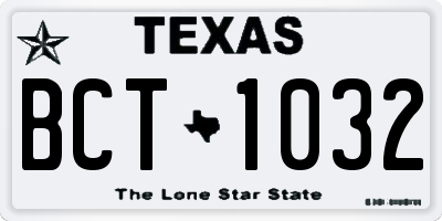 TX license plate BCT1032