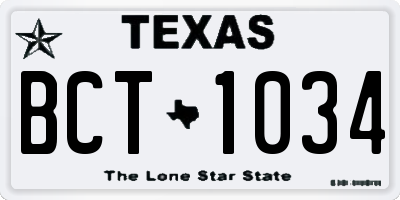 TX license plate BCT1034