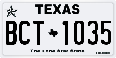 TX license plate BCT1035