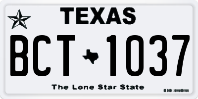 TX license plate BCT1037