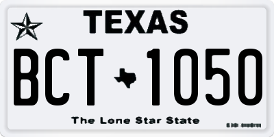 TX license plate BCT1050