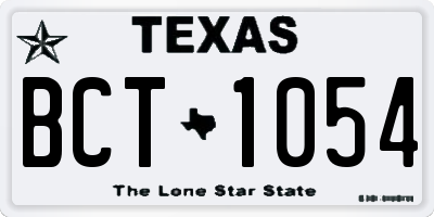TX license plate BCT1054