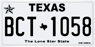 TX license plate BCT1058
