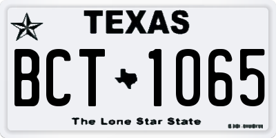 TX license plate BCT1065