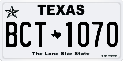 TX license plate BCT1070