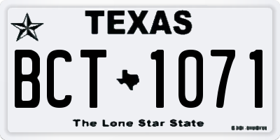 TX license plate BCT1071
