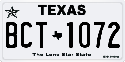 TX license plate BCT1072