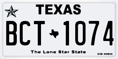 TX license plate BCT1074