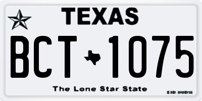 TX license plate BCT1075
