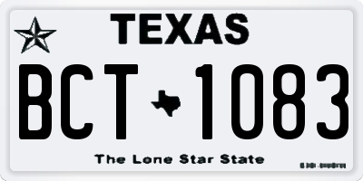TX license plate BCT1083