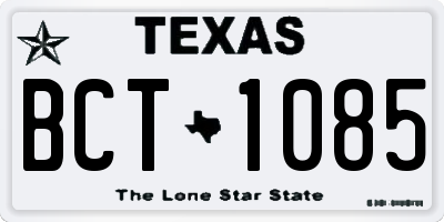 TX license plate BCT1085