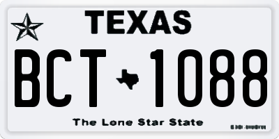 TX license plate BCT1088
