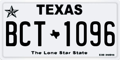 TX license plate BCT1096