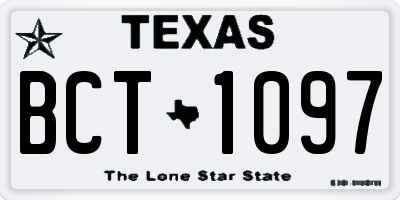 TX license plate BCT1097