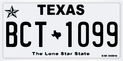 TX license plate BCT1099