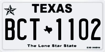 TX license plate BCT1102