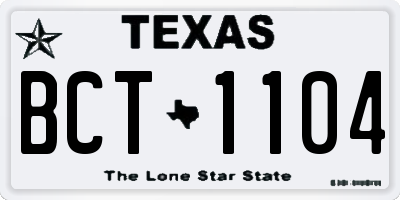 TX license plate BCT1104