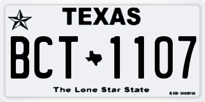 TX license plate BCT1107