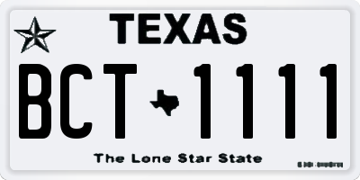 TX license plate BCT1111