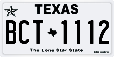 TX license plate BCT1112