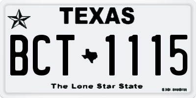 TX license plate BCT1115