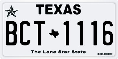 TX license plate BCT1116