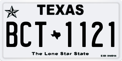TX license plate BCT1121