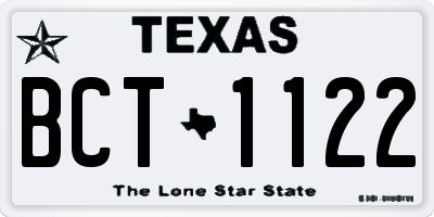 TX license plate BCT1122