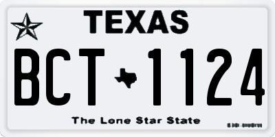 TX license plate BCT1124