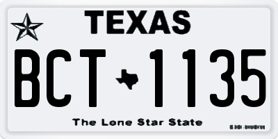 TX license plate BCT1135