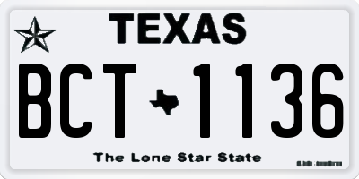 TX license plate BCT1136