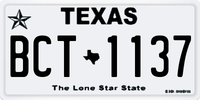 TX license plate BCT1137