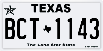 TX license plate BCT1143
