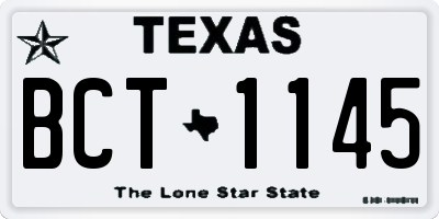 TX license plate BCT1145