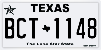 TX license plate BCT1148