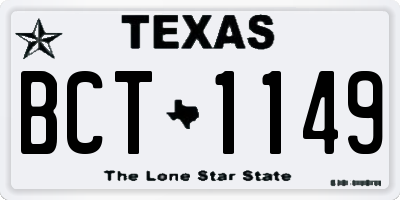 TX license plate BCT1149