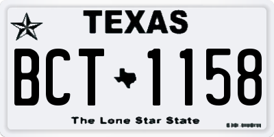 TX license plate BCT1158