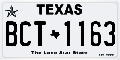 TX license plate BCT1163