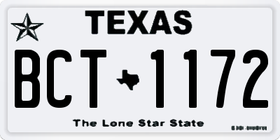 TX license plate BCT1172