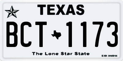 TX license plate BCT1173