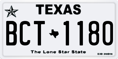TX license plate BCT1180