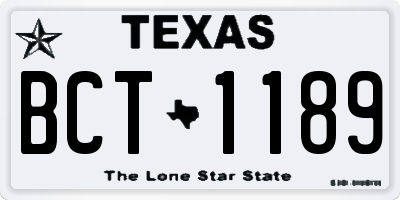 TX license plate BCT1189