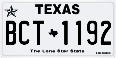 TX license plate BCT1192