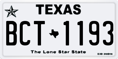TX license plate BCT1193
