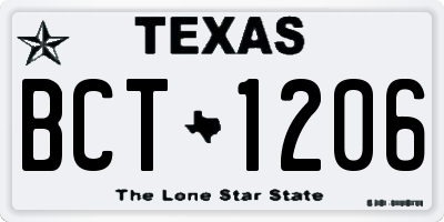 TX license plate BCT1206